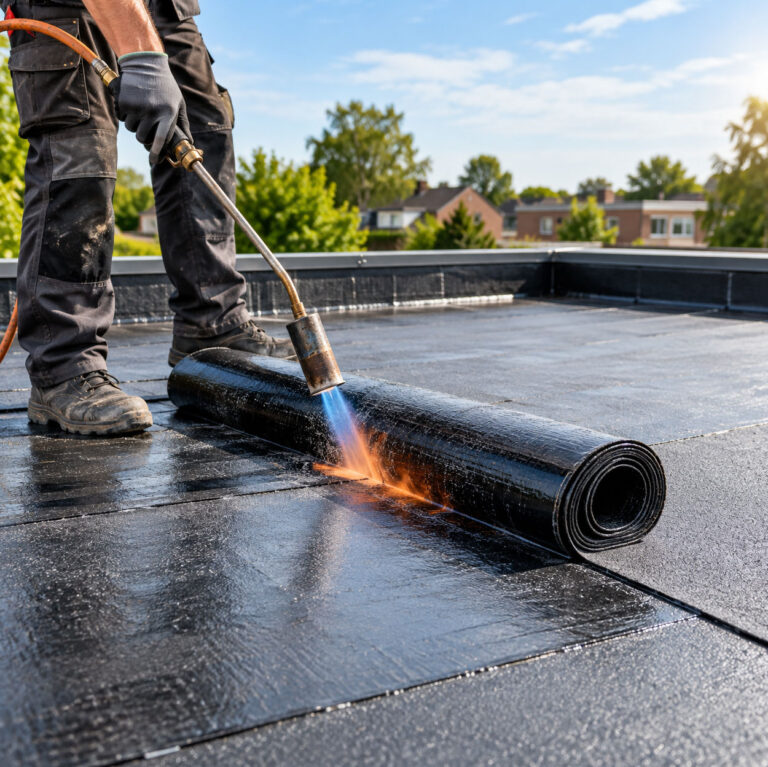Bitumen dakbedekking met brander 1